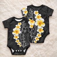 Black Tropical Plumeria With Galaxy Polynesian Art Baby Onesie
