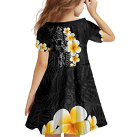 Black Tropical Plumeria With Galaxy Polynesian Art Family Matching Off Shoulder Maxi Dress and Hawaiian Shirt LT14 - Polynesian Pride