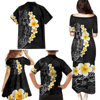 Black Tropical Plumeria With Galaxy Polynesian Art Family Matching Puletasi and Hawaiian Shirt LT14 - Polynesian Pride