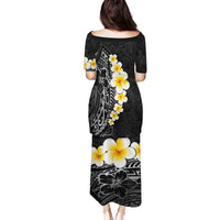 Black Tropical Plumeria With Galaxy Polynesian Art Family Matching Puletasi and Hawaiian Shirt LT14 - Polynesian Pride