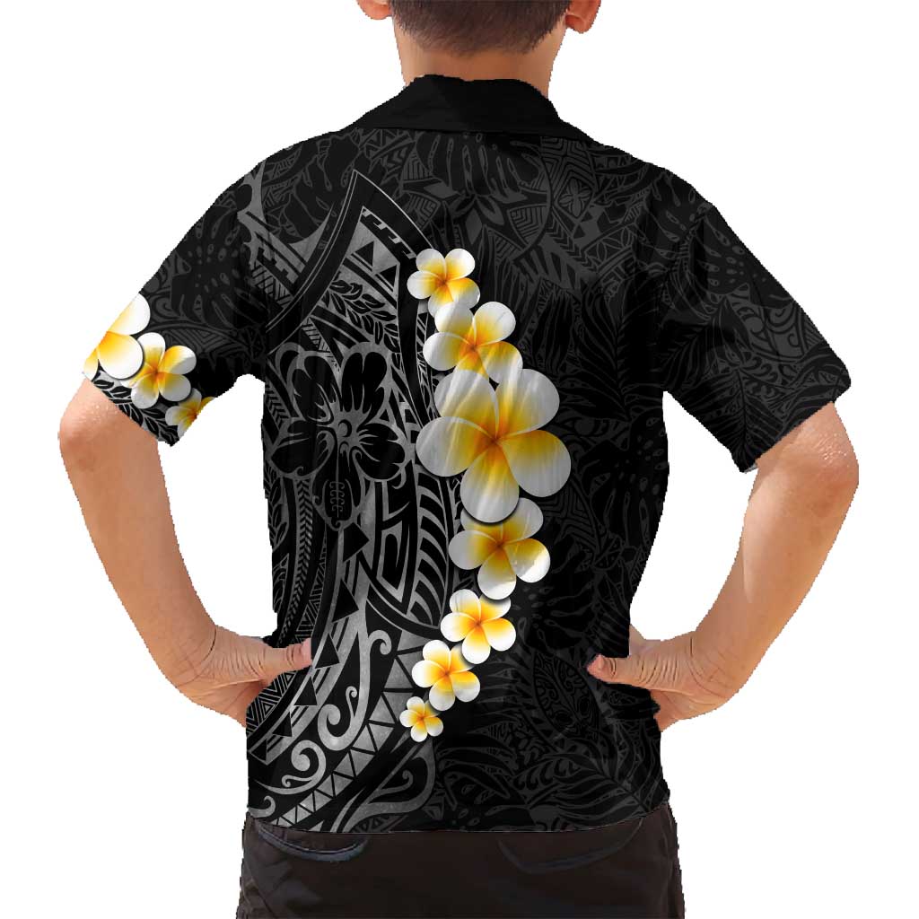Black Tropical Plumeria With Galaxy Polynesian Art Family Matching Summer Maxi Dress and Hawaiian Shirt LT14 - Polynesian Pride