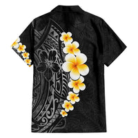 Black Tropical Plumeria With Galaxy Polynesian Art Family Matching Summer Maxi Dress and Hawaiian Shirt LT14 - Polynesian Pride