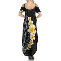 Black Tropical Plumeria With Galaxy Polynesian Art Family Matching Summer Maxi Dress and Hawaiian Shirt LT14 - Polynesian Pride