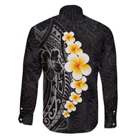 Black Tropical Plumeria With Galaxy Polynesian Art Family Matching Tank Maxi Dress and Hawaiian Shirt LT14 - Polynesian Pride