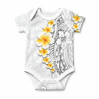 White Tropical Plumeria With Galaxy Polynesian Art Baby Onesie