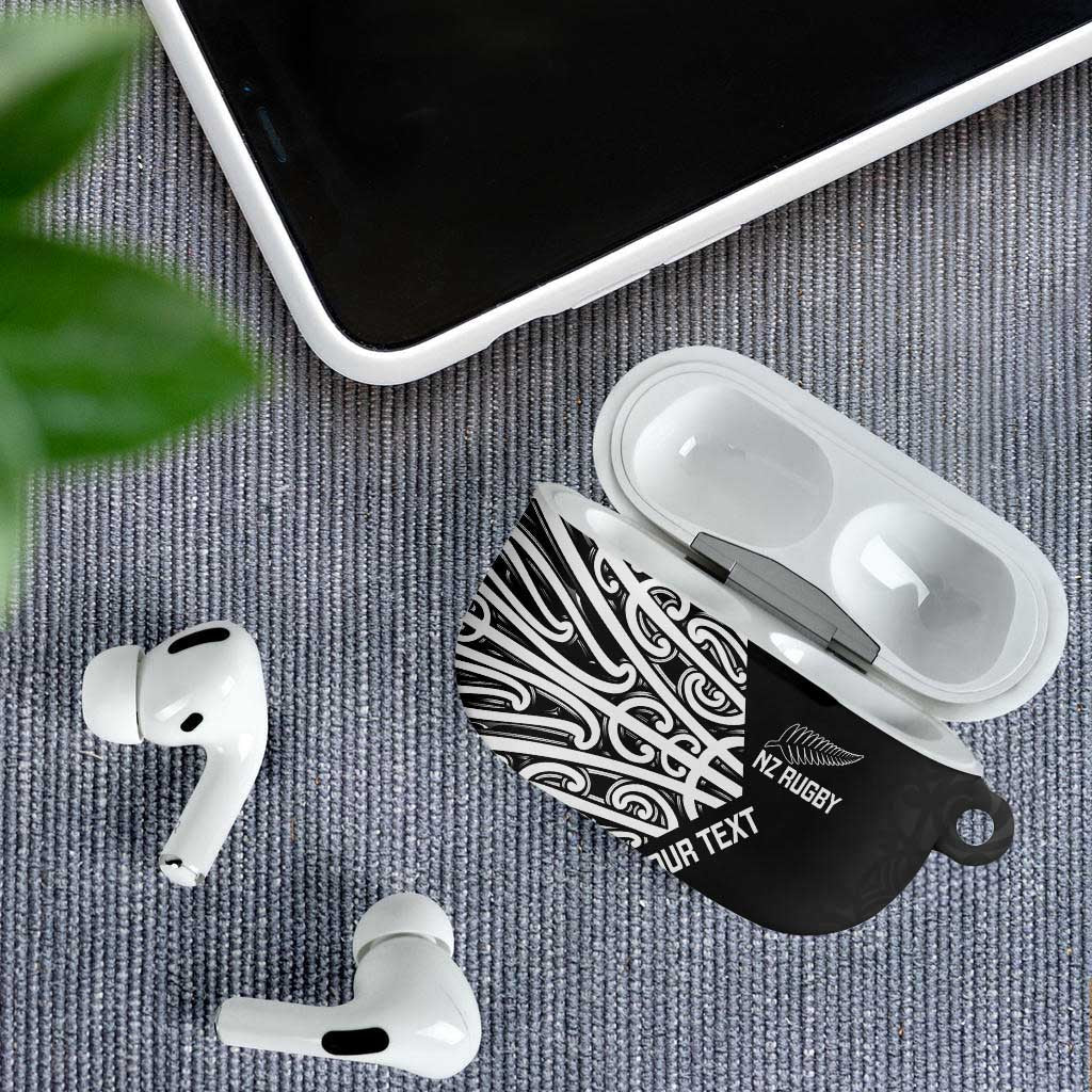 New Zealand Silver Fern Rugby Custom AirPods Case Maori Koru Go Black Fern LT14 - Polynesian Pride