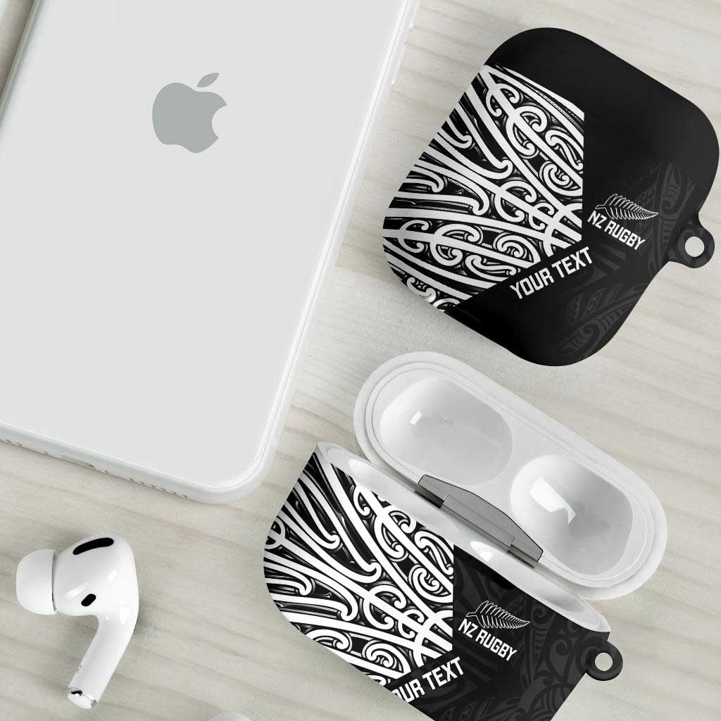 New Zealand Silver Fern Rugby Custom AirPods Case Maori Koru Go Black Fern LT14 - Polynesian Pride