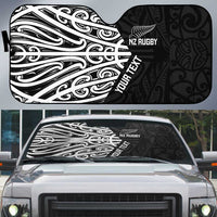New Zealand Silver Fern Rugby Custom Auto Sun Shade Maori Koru Go Black Fern LT14 Black - Polynesian Pride