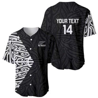 New Zealand Silver Fern Rugby Custom Baseball Jersey Maori Koru Go Black Fern LT14 - Polynesian Pride