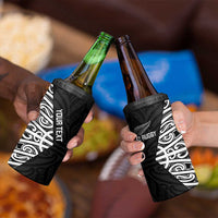 New Zealand Silver Fern Rugby Custom 4 in 1 Can Cooler Tumbler Maori Koru Go Black Fern LT14 - Polynesian Pride