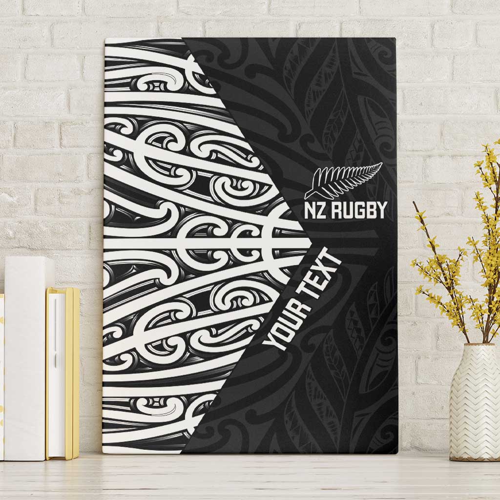 New Zealand Silver Fern Rugby Custom Canvas Wall Art Maori Koru Go Black Fern LT14 Without Frame Black - Polynesian Pride