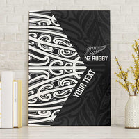 New Zealand Silver Fern Rugby Custom Canvas Wall Art Maori Koru Go Black Fern LT14 Without Frame Black - Polynesian Pride
