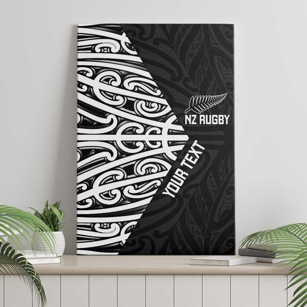 New Zealand Silver Fern Rugby Custom Canvas Wall Art Maori Koru Go Black Fern LT14 - Polynesian Pride