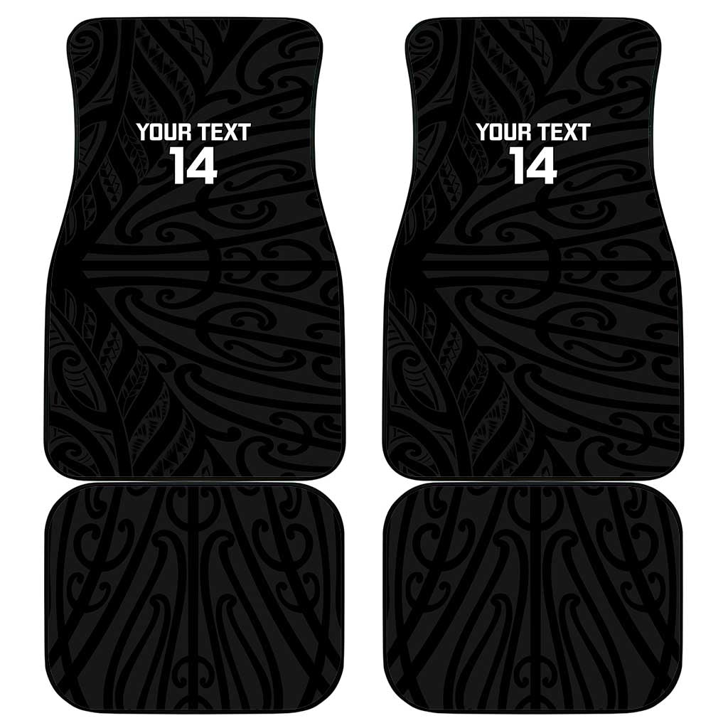 New Zealand Silver Fern Rugby Custom Car Mats Maori Koru Go Black Fern LT14 - Polynesian Pride