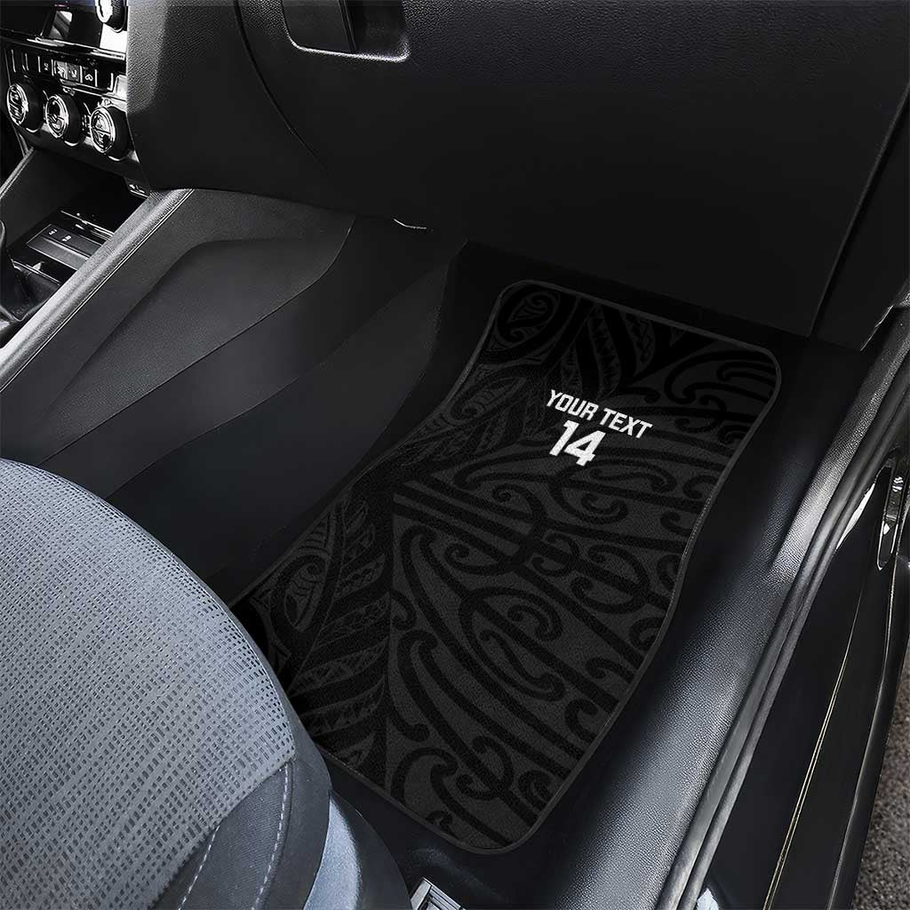 New Zealand Silver Fern Rugby Custom Car Mats Maori Koru Go Black Fern LT14 - Polynesian Pride