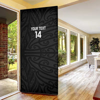 New Zealand Silver Fern Rugby Custom Door Cover Maori Koru Go Black Fern LT14 - Polynesian Pride