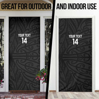 New Zealand Silver Fern Rugby Custom Door Cover Maori Koru Go Black Fern LT14 - Polynesian Pride