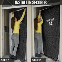 New Zealand Silver Fern Rugby Custom Door Cover Maori Koru Go Black Fern LT14 - Polynesian Pride