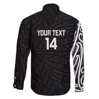 New Zealand Silver Fern Rugby Custom Family Matching Mermaid Dress and Hawaiian Shirt Maori Koru Go Black Fern LT14 - Polynesian Pride