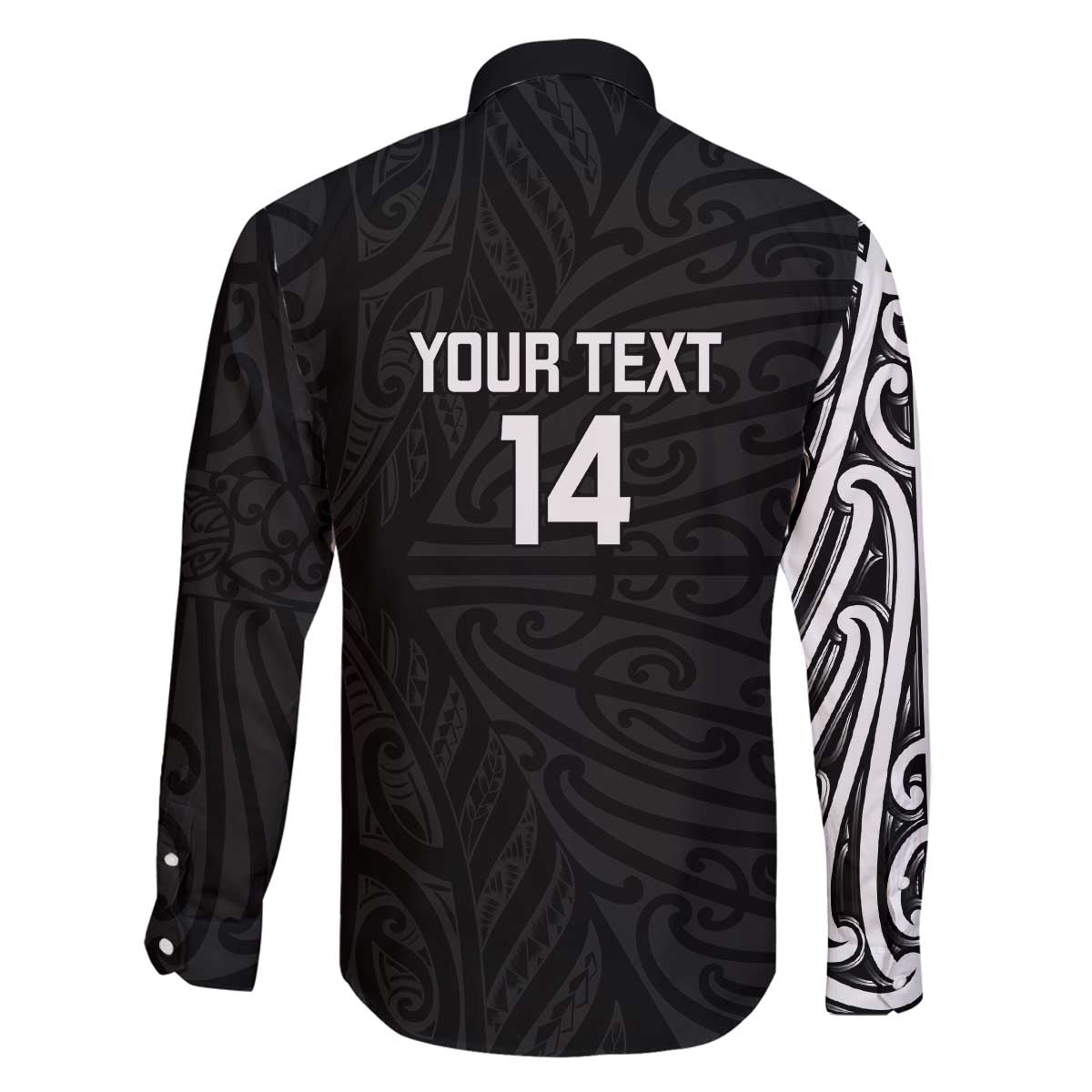 New Zealand Silver Fern Rugby Custom Family Matching Off The Shoulder Long Sleeve Dress and Hawaiian Shirt Maori Koru Go Black Fern LT14 - Polynesian Pride