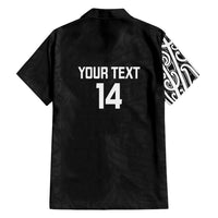 New Zealand Silver Fern Rugby Custom Family Matching Puletasi and Hawaiian Shirt Maori Koru Go Black Fern - Polynesian Pride