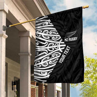 New Zealand Silver Fern Rugby Custom Garden Flag Maori Koru Go Black Fern LT14 House Flag Black - Polynesian Pride