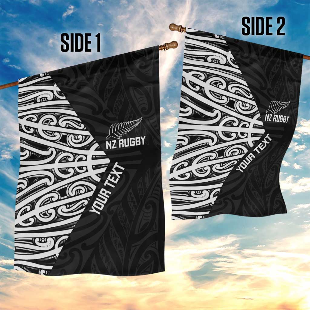 New Zealand Silver Fern Rugby Custom Garden Flag Maori Koru Go Black Fern LT14 - Polynesian Pride
