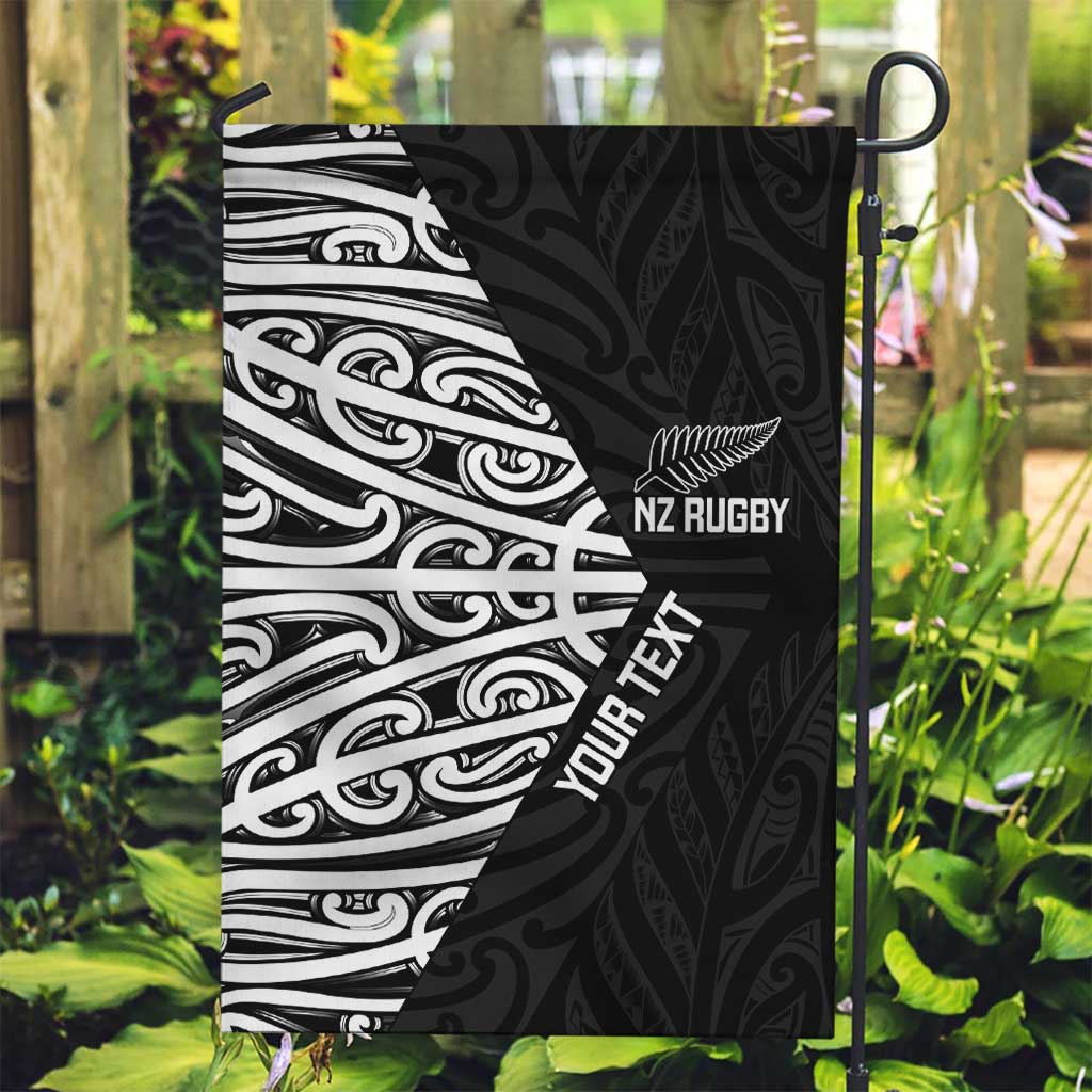 New Zealand Silver Fern Rugby Custom Garden Flag Maori Koru Go Black Fern LT14 Garden Flag Black - Polynesian Pride