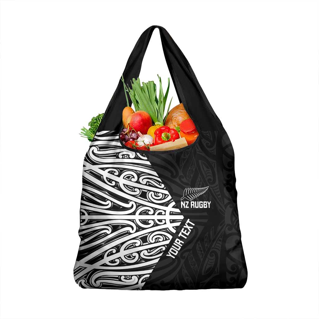 New Zealand Silver Fern Rugby Custom Grocery Bag Maori Koru Go Black Fern LT14 1-pack One Size Black - Polynesian Pride
