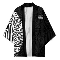 New Zealand Silver Fern Rugby Custom Kimono Maori Koru Go Black Fern LT14 Unisex Black - Polynesian Pride