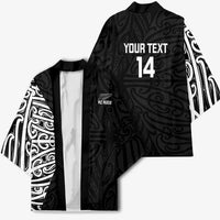New Zealand Silver Fern Rugby Custom Kimono Maori Koru Go Black Fern LT14 - Polynesian Pride