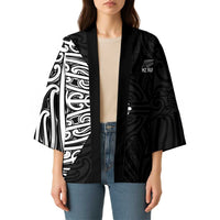 New Zealand Silver Fern Rugby Custom Kimono Maori Koru Go Black Fern LT14 - Polynesian Pride