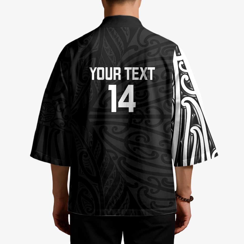 New Zealand Silver Fern Rugby Custom Kimono Maori Koru Go Black Fern LT14 - Polynesian Pride