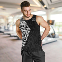 New Zealand Silver Fern Rugby Custom Men Tank Top Maori Koru Go Black Fern LT14 Black - Polynesian Pride