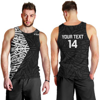 New Zealand Silver Fern Rugby Custom Men Tank Top Maori Koru Go Black Fern LT14 - Polynesian Pride