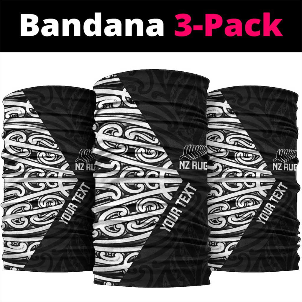 New Zealand Silver Fern Rugby Custom Neck Gaiter Maori Koru Go Black Fern LT14 package One Size: 25*50cm Black - Polynesian Pride