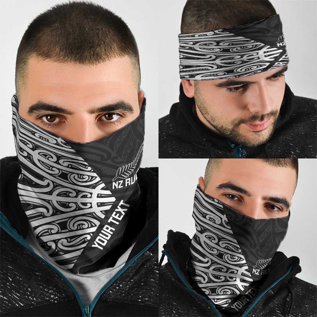 New Zealand Silver Fern Rugby Custom Neck Gaiter Maori Koru Go Black Fern LT14 - Polynesian Pride