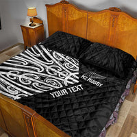 New Zealand Silver Fern Rugby Custom Quilt Bed Set Maori Koru Go Black Fern LT14 - Polynesian Pride