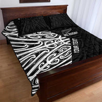 New Zealand Silver Fern Rugby Custom Quilt Bed Set Maori Koru Go Black Fern LT14 - Polynesian Pride