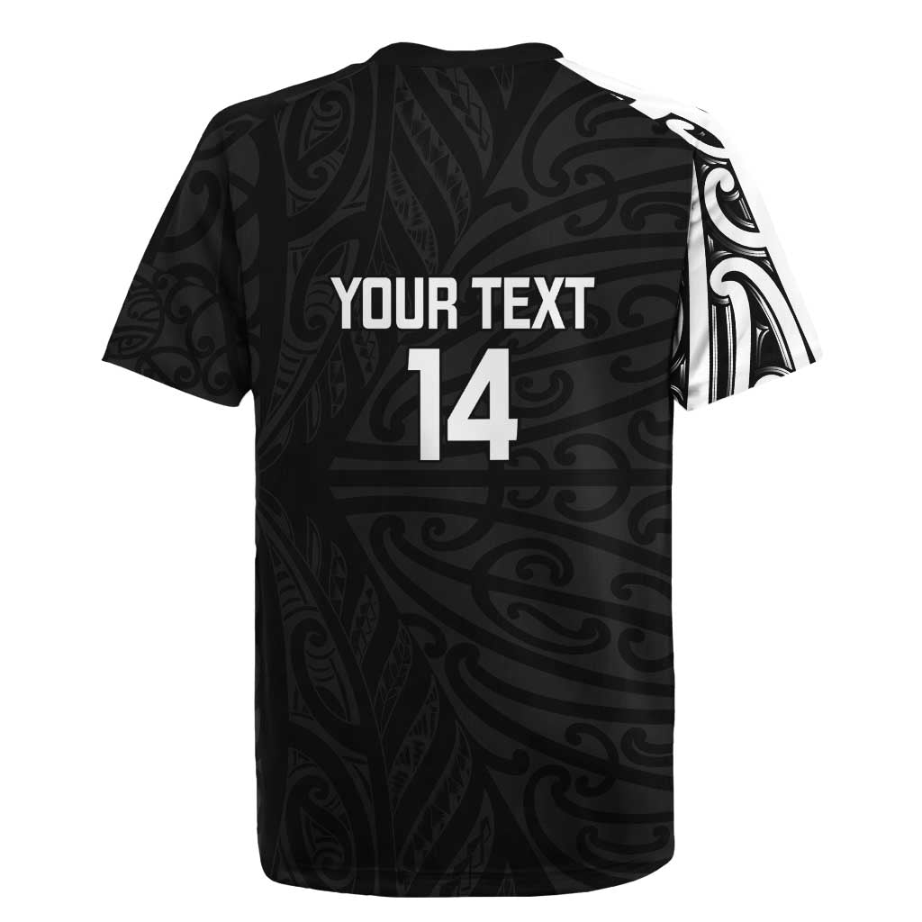 New Zealand Silver Fern Rugby Custom Rugby Jersey Maori Koru Go Black Fern LT14 - Polynesian Pride