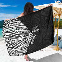 New Zealand Silver Fern Rugby Custom Sarong Maori Koru Go Black Fern LT14 One Size 44 x 66 inches Black - Polynesian Pride