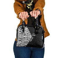 New Zealand Silver Fern Rugby Custom Shoulder Handbag Maori Koru Go Black Fern LT14 One Size Black - Polynesian Pride