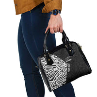 New Zealand Silver Fern Rugby Custom Shoulder Handbag Maori Koru Go Black Fern LT14 - Polynesian Pride