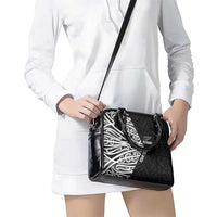New Zealand Silver Fern Rugby Custom Shoulder Handbag Maori Koru Go Black Fern LT14 - Polynesian Pride