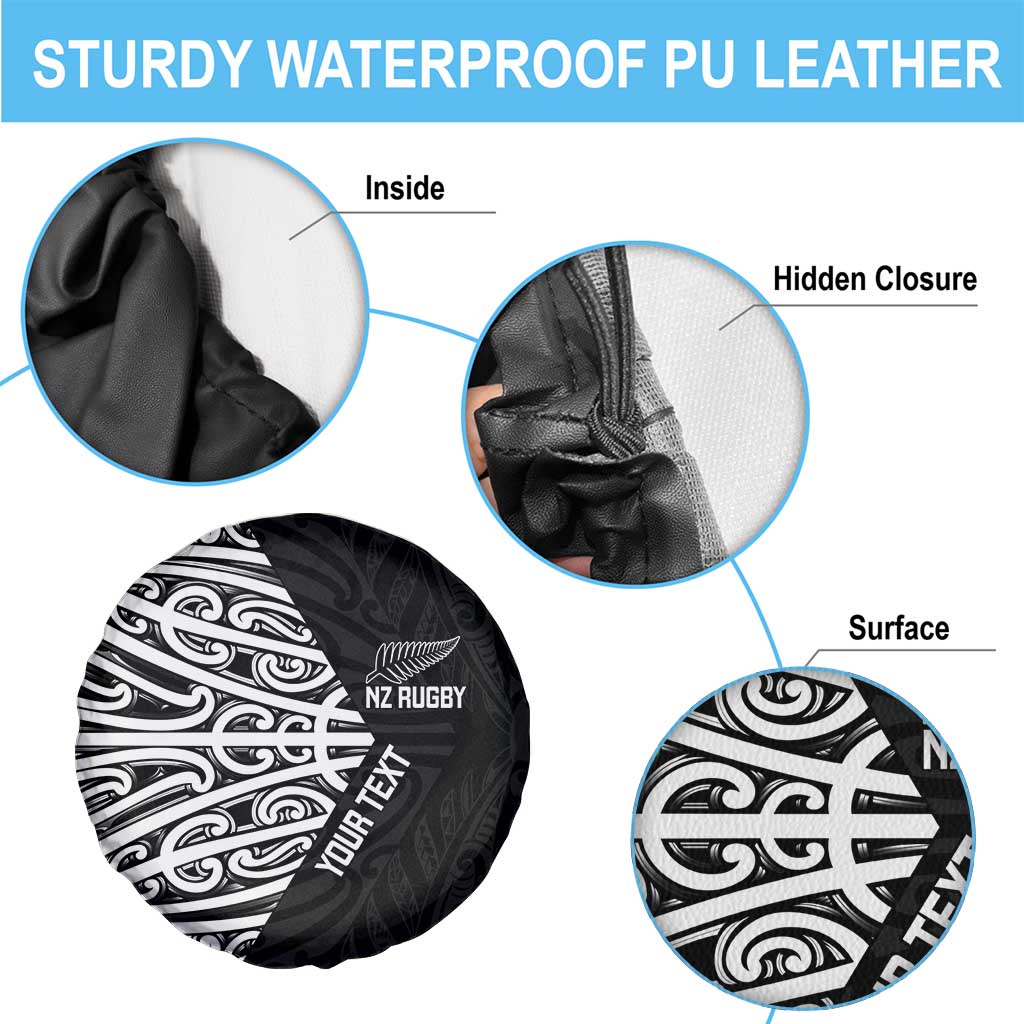 New Zealand Silver Fern Rugby Custom Spare Tire Cover Maori Koru Go Black Fern LT14 - Polynesian Pride