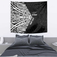 New Zealand Silver Fern Rugby Custom Tapestry Maori Koru Go Black Fern LT14 - Polynesian Pride