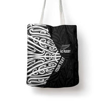 New Zealand Silver Fern Rugby Custom Tote Bag Maori Koru Go Black Fern LT14 - Polynesian Pride