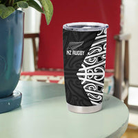 New Zealand Silver Fern Rugby Custom Tumbler Cup Maori Koru Go Black Fern LT14 - Polynesian Pride