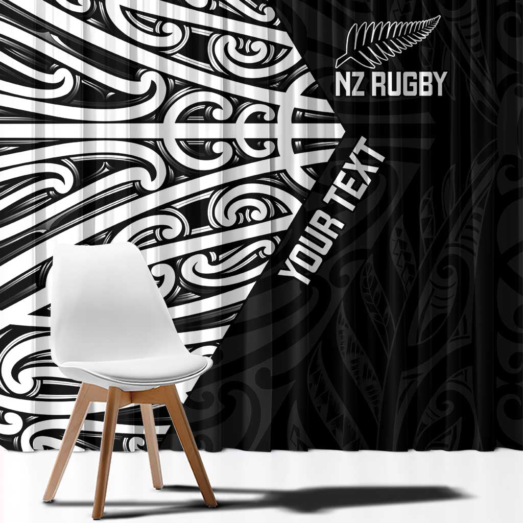 New Zealand Silver Fern Rugby Custom Window Curtain Maori Koru Go Black Fern LT14 - Polynesian Pride