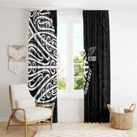 New Zealand Silver Fern Rugby Custom Window Curtain Maori Koru Go Black Fern LT14 - Polynesian Pride